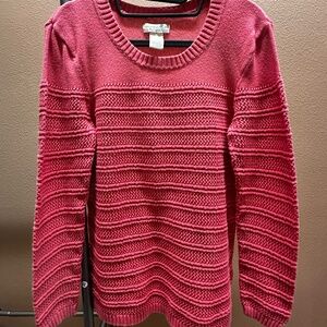 Caribbean Joe Coral Cotton Fisherman's Sweater